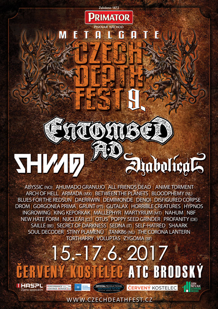 MetalGate Czech Death Fest: 2017:  již podeváté a opět v plné palbě! 